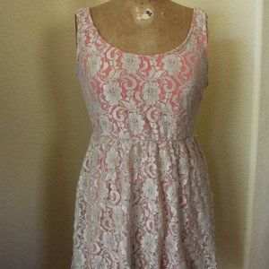 Gold & Peach Lace Dress